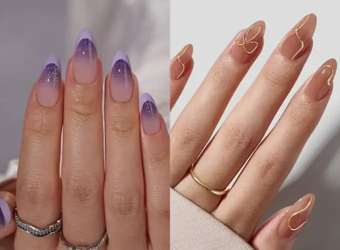BT Art Box press-on nails in trendy long coffin shape