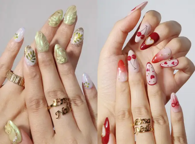 Ersa Nails sculpted press-on manicure with reusable design