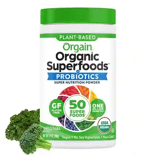 Orgain Organic Greens Powder + 50 Superfoods, diverse greens powder with a blend of over 50 superfoods