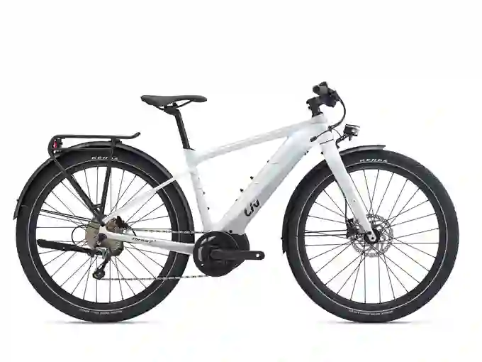 Liv Thrive E+ EX Pro electric bike, designed for women, shown on a sunny day